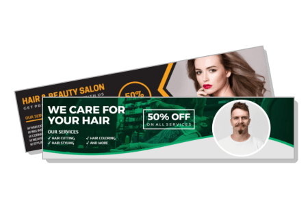 hair beauty salon advertisement banners 50 percent off services template