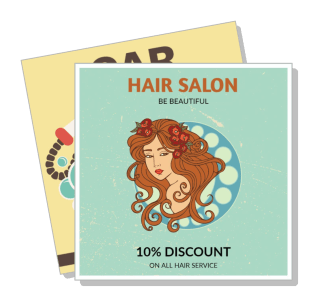 hair salon discount promo beautiful female illustration template