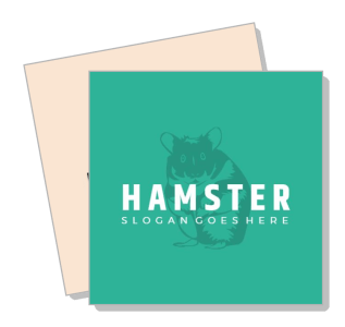 hamster brand logo placeholder with slogan on green background template