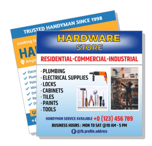 handyman services hardware store flyer plumbing electrical residential industrial template