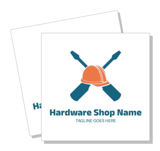 hardware shop name logo with screwdrivers and hard hat template