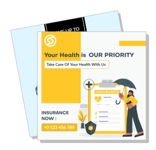 health insurance promotion flyer design with contact information template