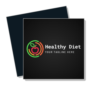 healthy diet logo design with apple icon and tagline template