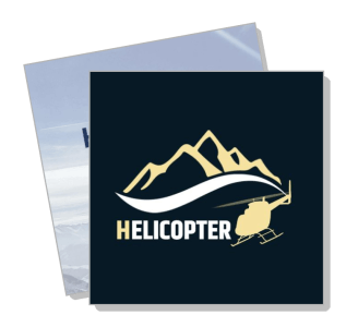 helicopter travel logo mountains background design template