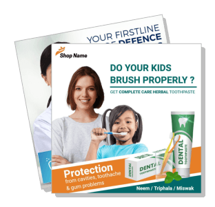 herbal toothpaste advertisement kids dental care neem triphala miswak template