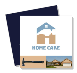 home care services logo design with house and tools template