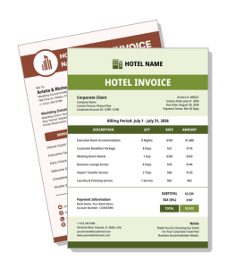 hotel invoice template billing statement example