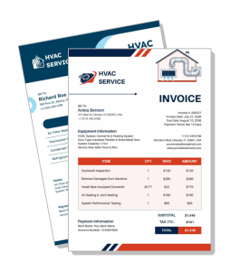 hvac service invoice template illustration