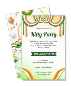 indian kitty party invitation card template january