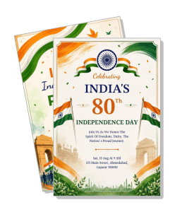indias 80th independence day celebration invitation card template