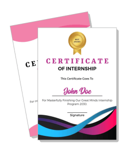 internship certificate design with gold medal and modern layout template