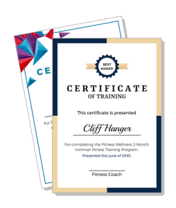 ironman fitness training program certificate award template