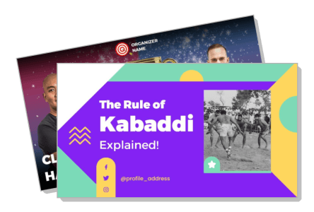 kabaddi rules explained promo design with historical photo template