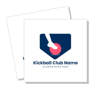 kickball club logo template design with slogan