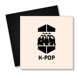 kpop group silhouette design on cream background template
