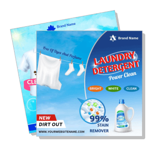 laundry detergent advertisement power clean stain remover template