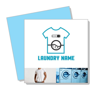 laundry service logo design including washing machine and tshirt icon template