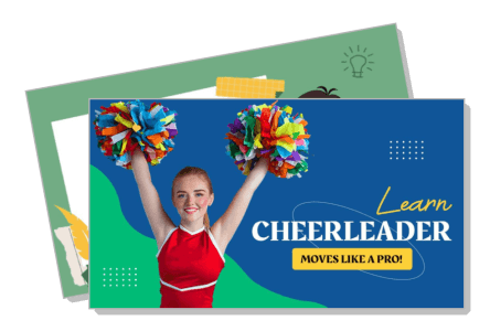 learn cheerleader moves like a pro colorful pom poms training banner template