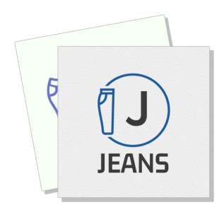 letter j blue jeans logo design template with circle and jeans icon