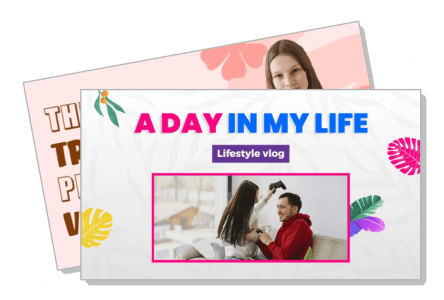 lifestyle vlog thumbnail a day in my life banners template