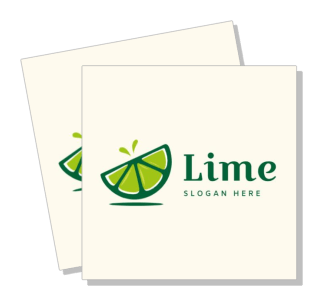 lime logo and slogan design with green slice illustration template