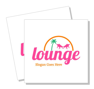lounge logo design with palm tree and hammock icon template