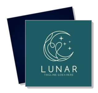 lunar brand logo design with abstract moon and stars template