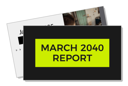 march 2040 report cover page design template