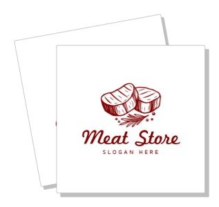 meat store logo two steaks illustration template