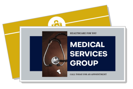 medical services group healthcare appointment stethoscope brochure design template