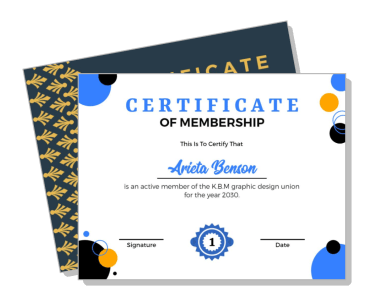 membership certificate kbm graphic design union 2030 template