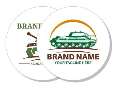 military themed brand logo tank illustration design template