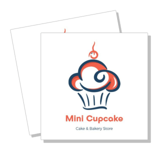 mini cupcake logo design cake bakery store brand identity template