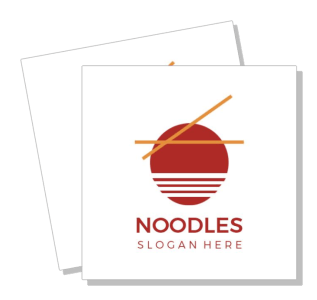 minimalist noodle restaurant logo design with chopsticks and bowl template