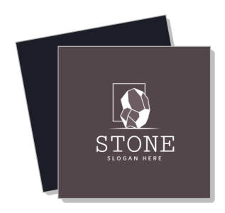 minimalist stone logo design template with slogan placeholder