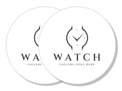 minimalist watch logo design template