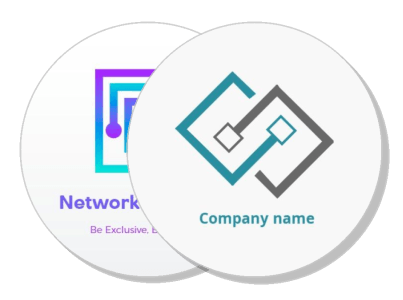 modern abstract company logo design network tech concept template