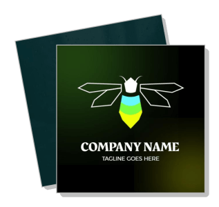 modern bee logo design template with company name and tagline