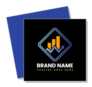 modern business logo with growth chart template