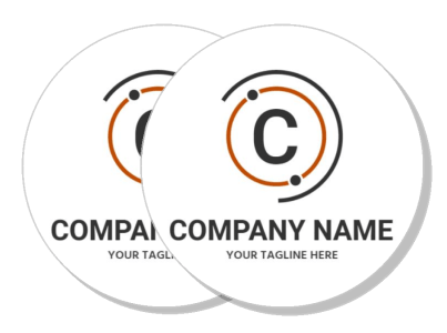 modern logo design template two circular stickers