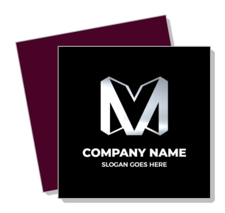 modern metallic M logo company name design template