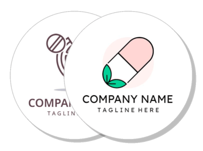modern minimalistic circular company logos with taglines template