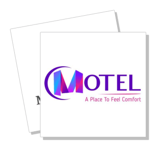 motel logo with slogan a place to feel comfort modern design template