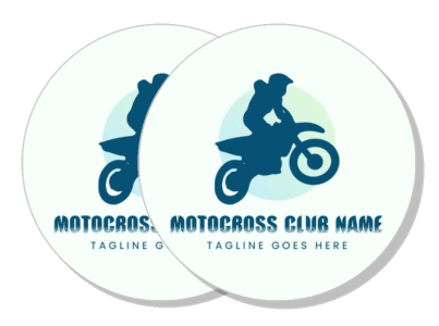 motocross club logo design with rider silhouette template
