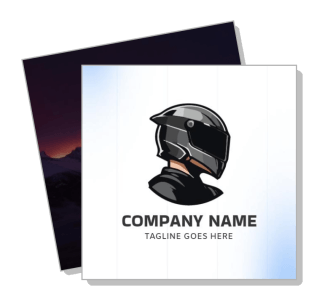 motorcycle helmet logo design template company branding
