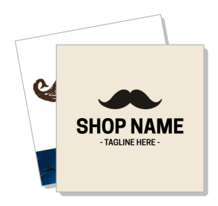 mustache logo design template for barbershop branding