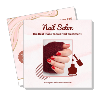 nail salon poster red manicure advertisement template
