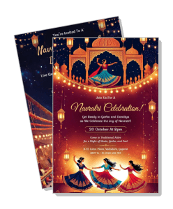 navratri celebration invitation flyer traditional dance event poster template