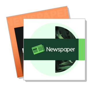 newspaper graphic social media template with icon