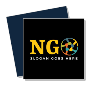 ngo logo design template with placeholder slogan and multicolor elements